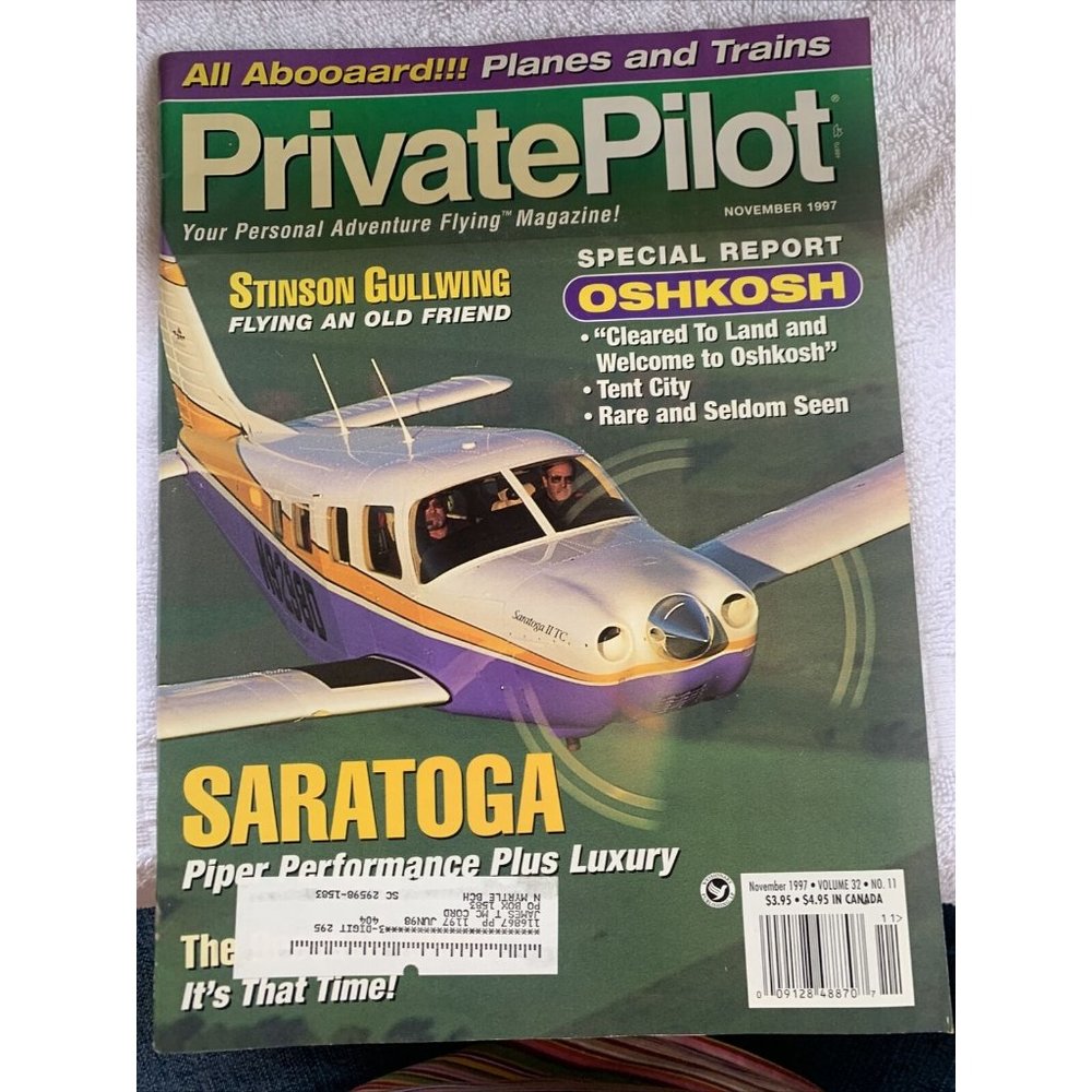 Private Pilot Aviation Magazine November 1997 Flight Aircraft Stinson Piper Fly